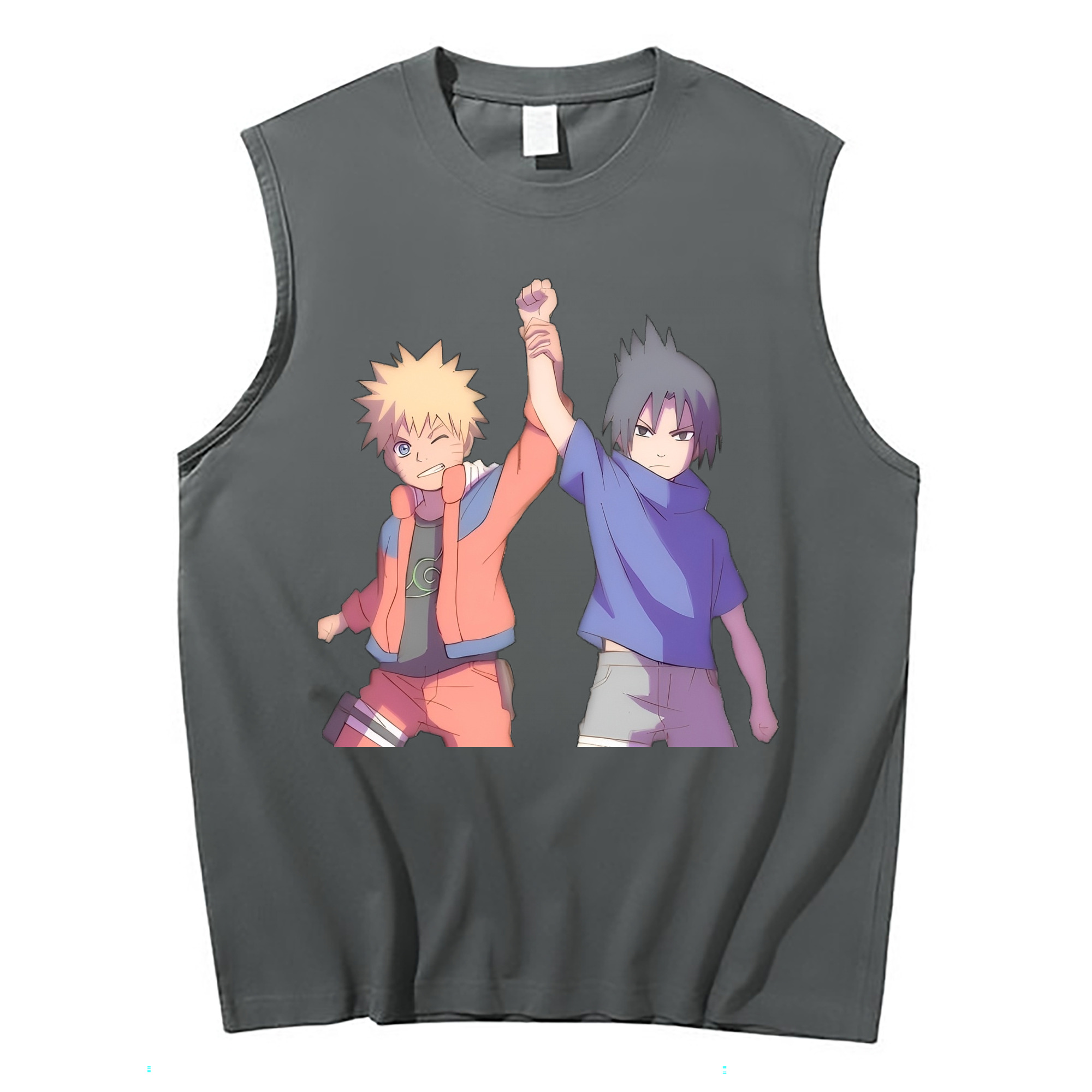 （画像用） NARUTO -ナルト- うちは サスケ Uchiha Sasuke コットン100％タンクトップ（フロントプリント）